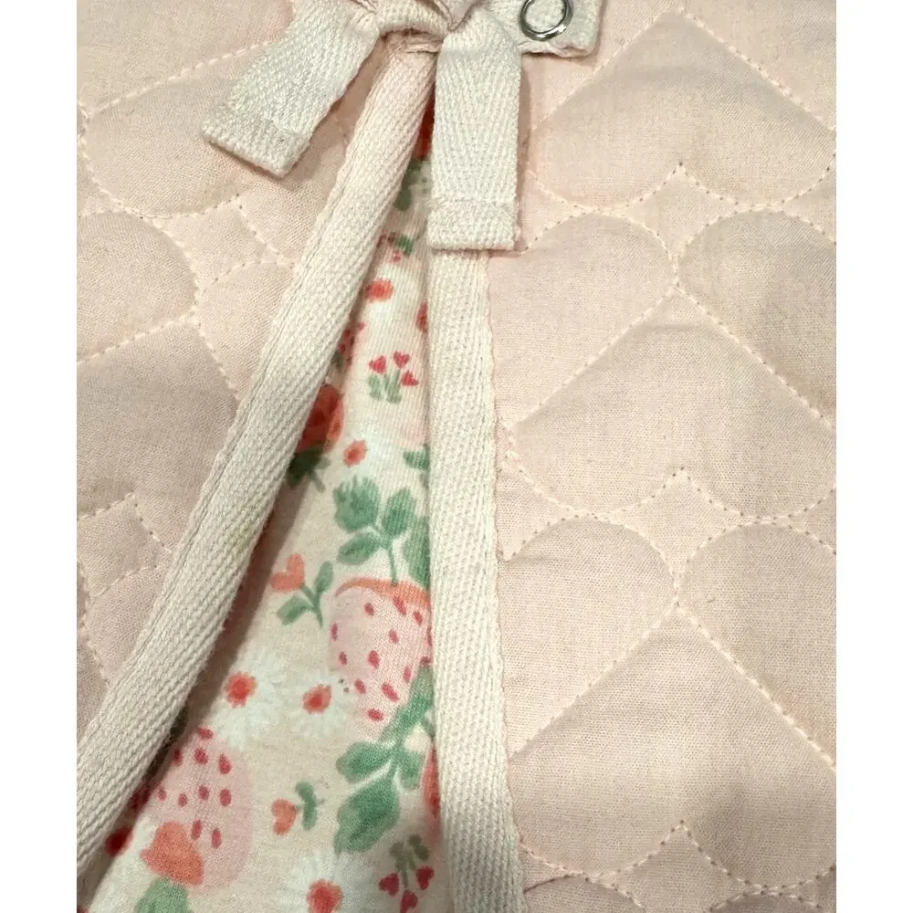 CYNTHIA ROWLEY Girls Quilted Hearts Strawberry Print Vest Size 5T